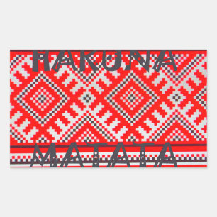 Hakuna Matata - No Worries Swahili Art Collection Rectangular Sticker