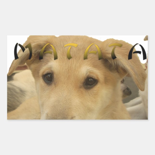 "Hakuna Matata Pup" – Worry-Free Puppy Love Rectangular Sticker (Front)