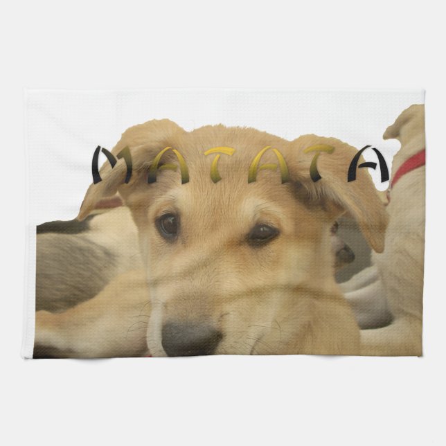 "Hakuna Matata Pup" – Worry-Free Puppy Love Tea Towel (Horizontal)