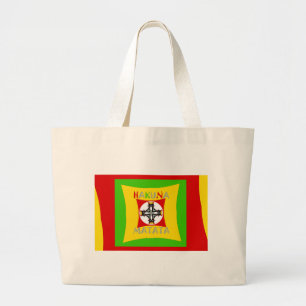 Hakuna Matata Rasta Color Red Golden Green Large Tote Bag