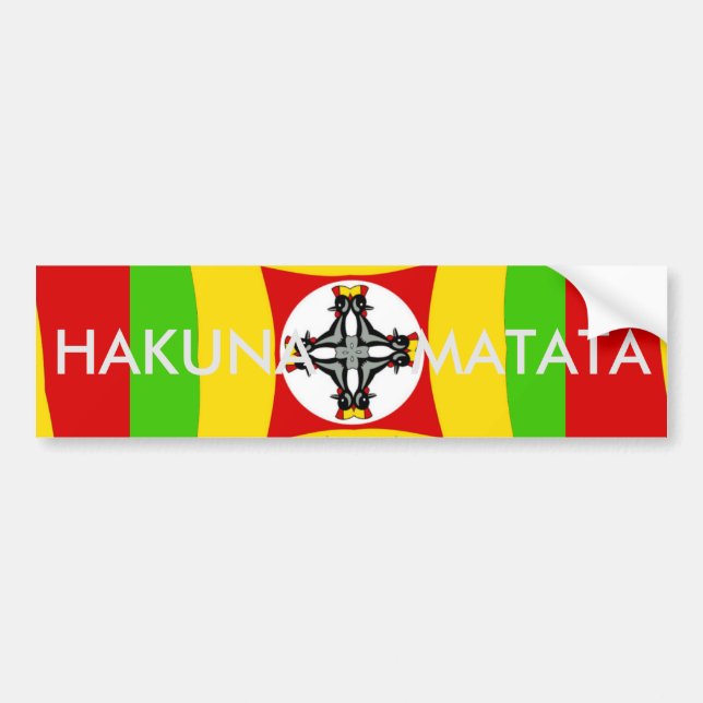 Hakuna Matata Rasta Colour Red Golden Green Bumper Sticker (Front)