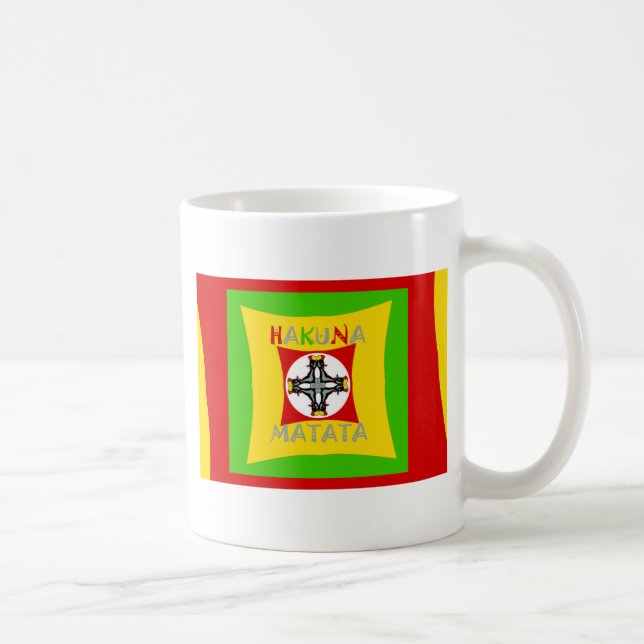 Hakuna Matata Rasta Colour Red Golden Green Coffee Mug (Right)