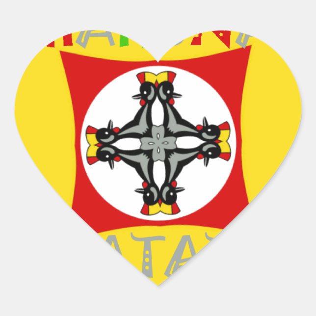 Hakuna Matata Rasta Colour Red Golden Green Heart Sticker (Front)
