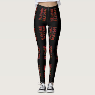 Hakuna Matata Red Black weekend Lounging lovely Leggings