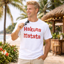 Hakuna Matata Red Text T-Shirt