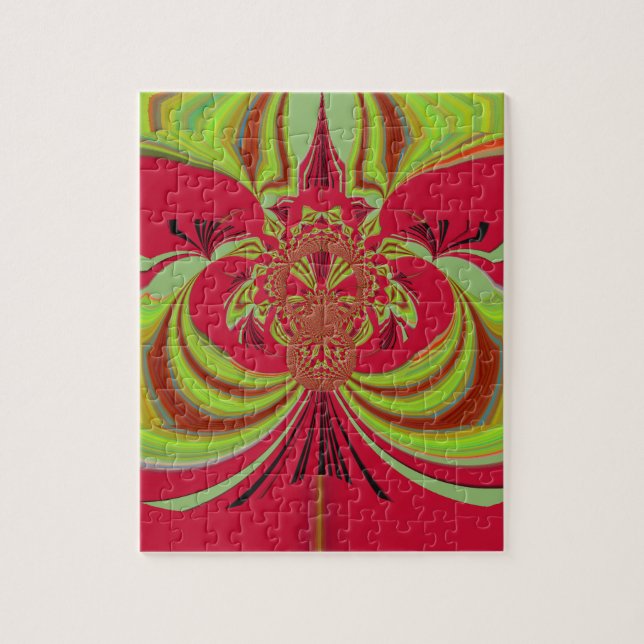 Hakuna Matata red yellow design Jigsaw Puzzle (Vertical)