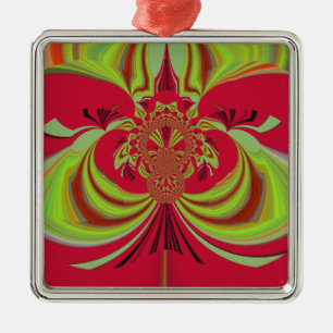 Hakuna Matata red yellow design Metal Tree Decoration