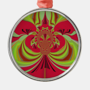 Hakuna Matata red yellow design Metal Tree Decoration