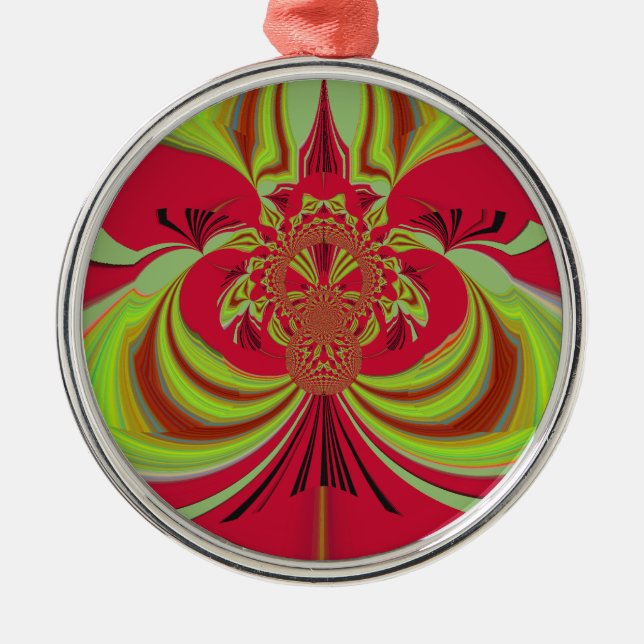 Hakuna Matata red yellow design Metal Tree Decoration (Front)
