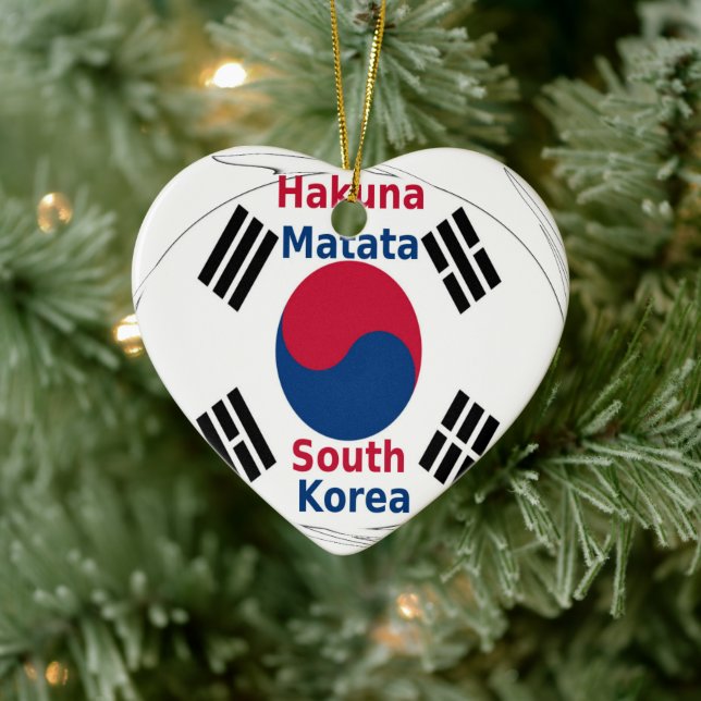 Hakuna Matata South Korea Art Print/Graphic Ceramic Tree Decoration (Tree)