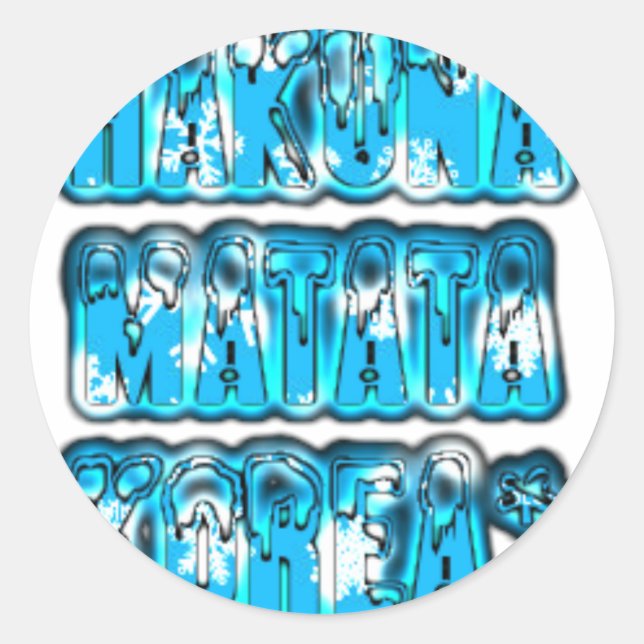 Hakuna Matata South Korea Art Print/Graphic Classic Round Sticker (Front)