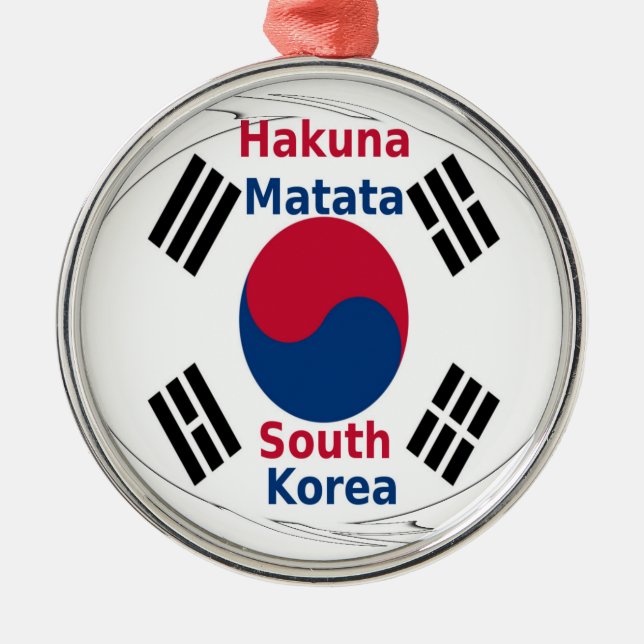 Hakuna Matata South Korea Art Print/Graphic Metal Tree Decoration (Front)