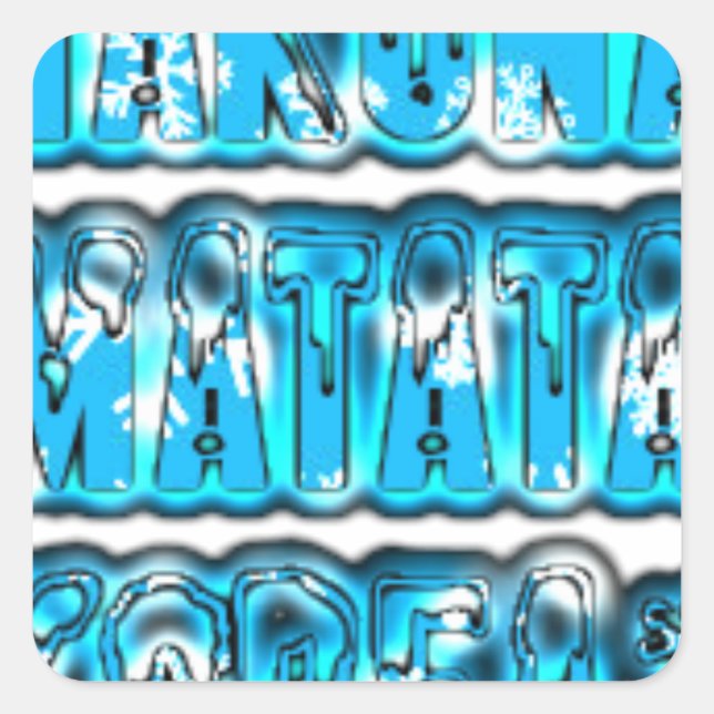 Hakuna Matata South Korea Art Print/Graphic Square Sticker (Front)