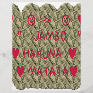 Hakuna Matata Talk Money Art Print Design Customized Letterhead