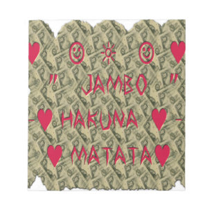 Hakuna Matata Talk Money Art Print Design Notepad