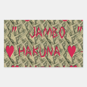 Hakuna Matata Talk Money Art Print Design Rectangular Sticker