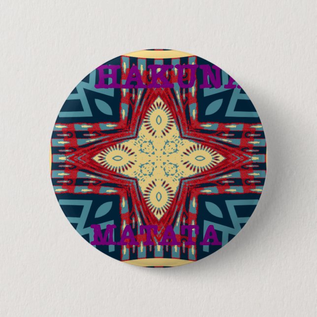 Hakuna Matata Text Hope Abstract Art Print Design 6 Cm Round Badge (Front)
