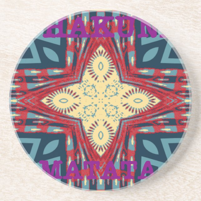 Hakuna Matata Text Hope Abstract Art Print Design Coaster (Front)