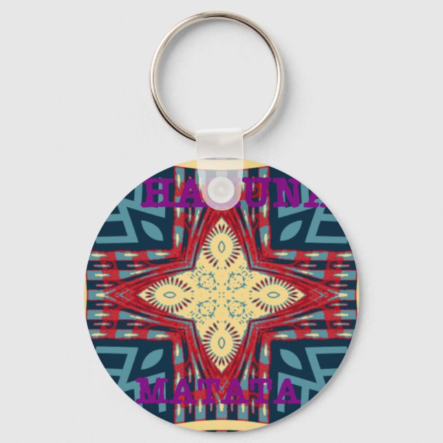 Hakuna Matata Text Hope Abstract Art Print Design Key Ring (Front)