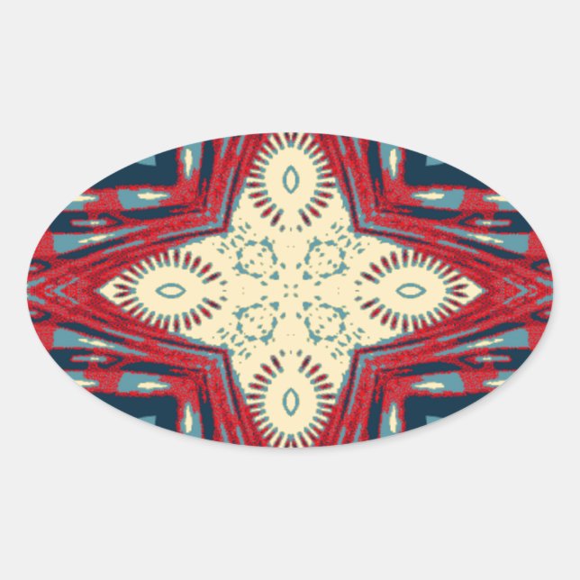 Hakuna Matata Text Hope Abstract Art Print Design Oval Sticker (Front)