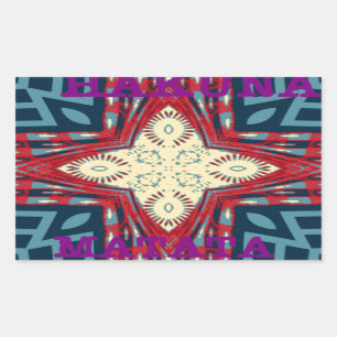 Hakuna Matata Text Hope Abstract Art Print Design Rectangular Sticker