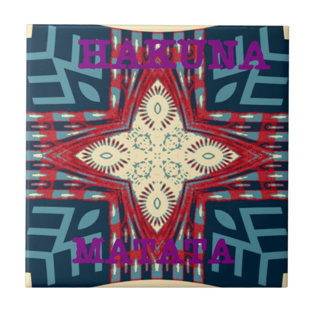 Hakuna Matata Text Hope Abstract Art Print Design Tile (Front)