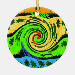 Hakuna Matata Tsunami Love Wave Colours.png Ceramic Tree Decoration