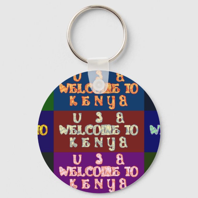 Hakuna Matata Welcome to Kenya.png Key Ring (Front)