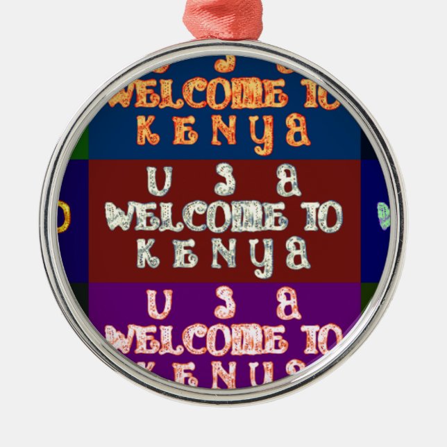 Hakuna Matata Welcome to Kenya.png Metal Tree Decoration (Front)
