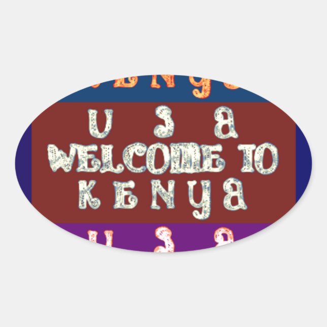 Hakuna Matata Welcome to Kenya.png Oval Sticker (Front)