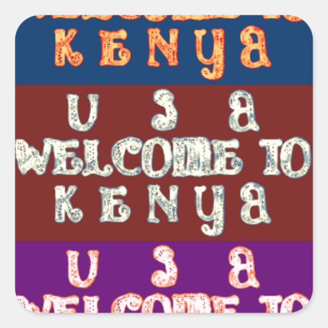 Hakuna Matata Welcome to Kenya.png Square Sticker (Front)