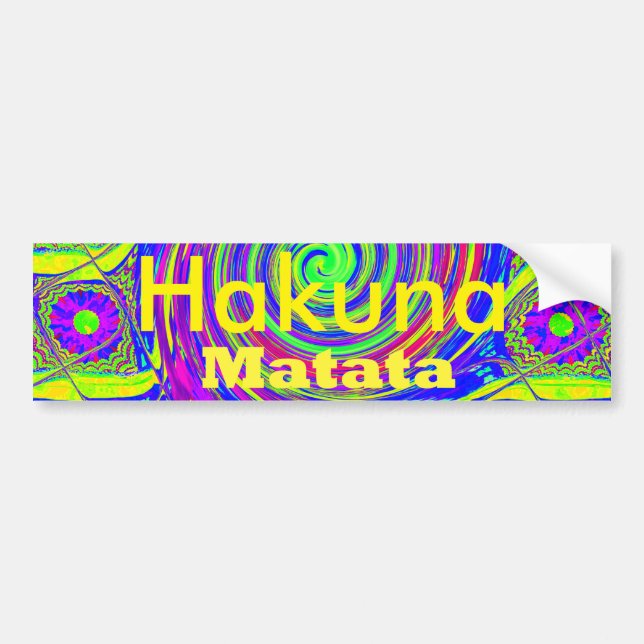 Hakuna Matata – Whirl Design with Vibrant Colours Bumper Sticker (Front)