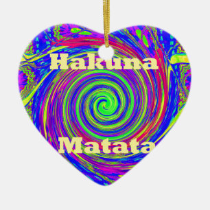 Hakuna Matata – Whirl Design with Vibrant Colours Ceramic Tree Decoration
