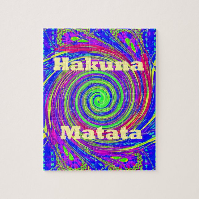 Hakuna Matata – Whirl Design with Vibrant Colours Jigsaw Puzzle (Vertical)