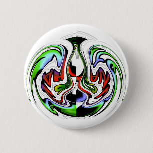 Hakuna Matata with Abstract Whirl and Gradients 6 Cm Round Badge