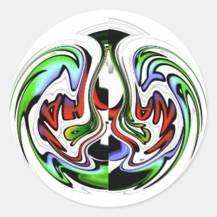 Hakuna Matata with Abstract Whirl and Gradients Classic Round Sticker