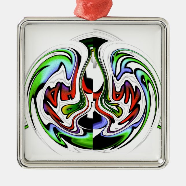 Hakuna Matata with Abstract Whirl and Gradients Metal Tree Decoration (Front)