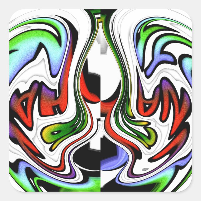 Hakuna Matata with Abstract Whirl and Gradients Square Sticker (Front)