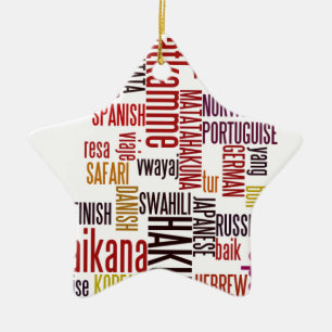 Hakuna Matata word Ceramic Tree Decoration