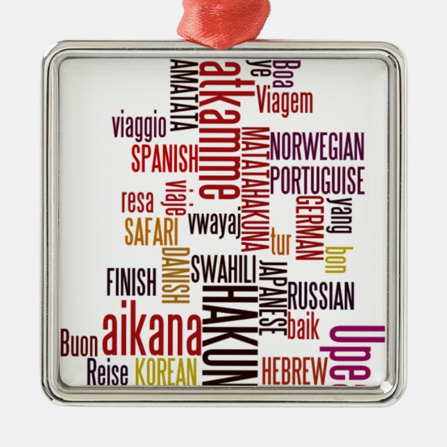 Hakuna Matata word Metal Tree Decoration (Front)