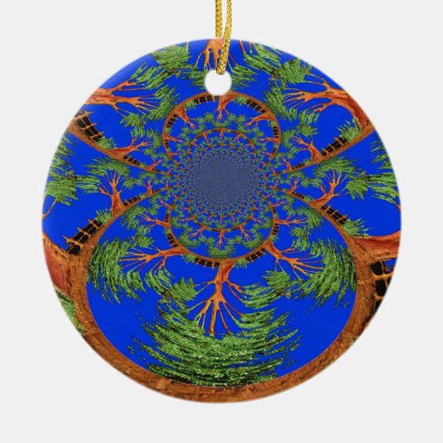 HakunaMatata I'm not allergic to people Eco tree Ceramic Tree Decoration (Front)