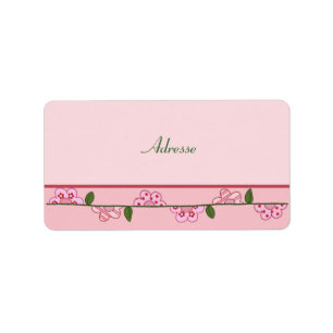 Halbe Blüten Adressaufkleber Label