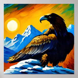 Halcón en la montaña poster