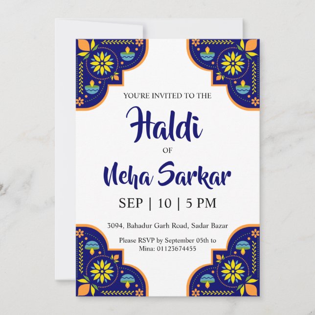 haldi ceremony invitation (Front)