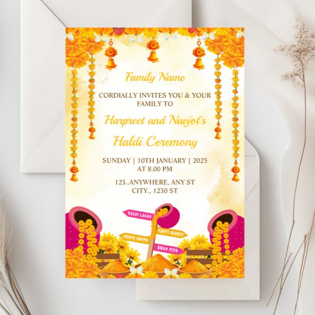 Haldi Ceremony Invitation Card, Maiyan Card  (Creator Uploaded)