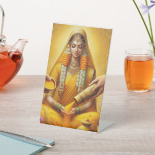 Haldi Ceremony Invitation Card Pedestal Sign