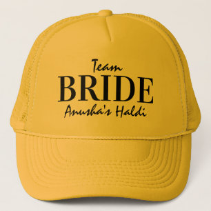 Haldi ceremony team bride matching personalised trucker hat