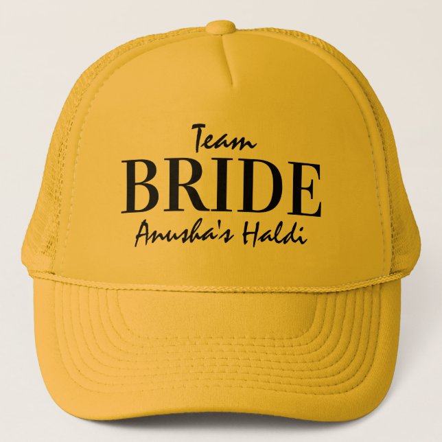 Haldi ceremony team bride matching personalised trucker hat (Front)