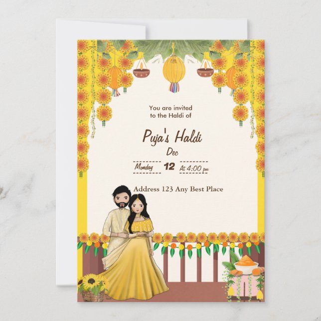 Haldi Invitation Card (Front)