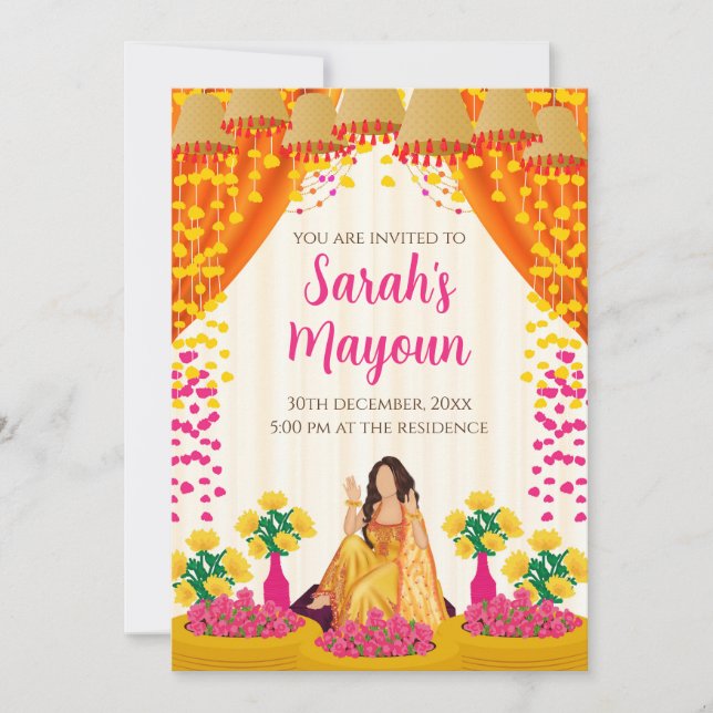 Haldi invitation Mayoun invites & Haldi invites (Front)